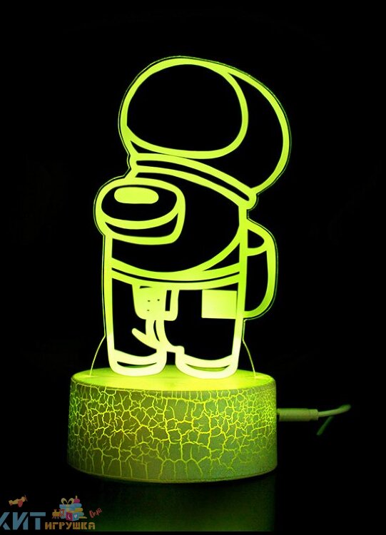 Детский ночник светильник, светодиодный с 3D эффектом AMONG US АМОНГ АС Повар RoHS2